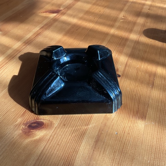 VINTAGE SWIVODEX ART DECO INKWELL 1930 BLACK SMOKE GLASS ZEPHYR AMERICAN CORP. - Picture 5 of 10